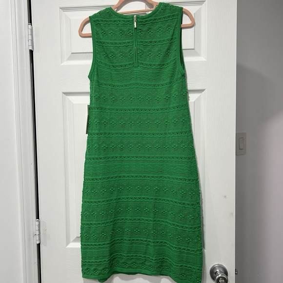 NWT!!! Eliza J Women's Size Medium 100% Cotton Sleeveless Green Midi Dress Lined - Picture 5 of 9